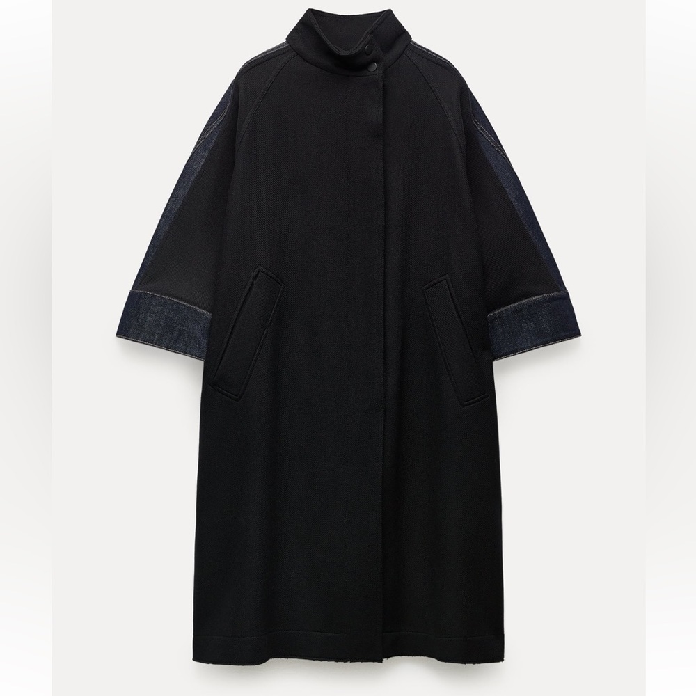 ZARA MANTECO WOOL BLEND CAPE ZW COLLECTION